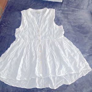 Anthropologie 11-1-TYLHO white long, flowy blouse